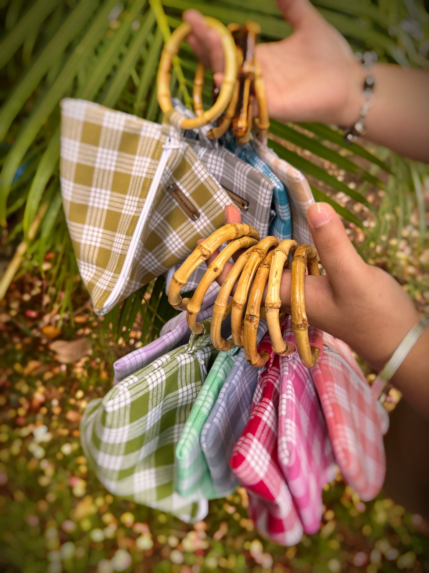 Lilac Palaka triangle clutch