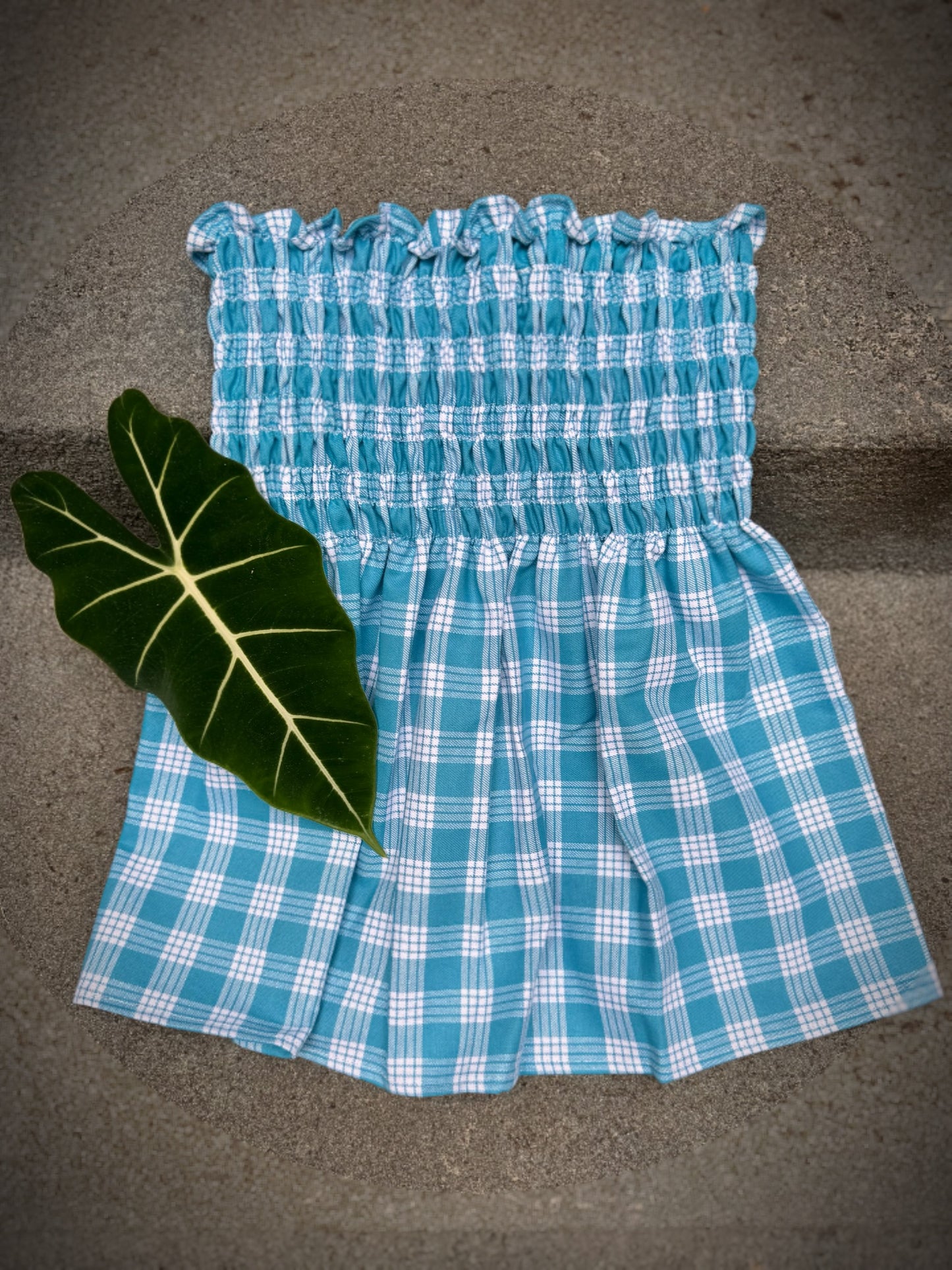 Teal Palaka babydoll top