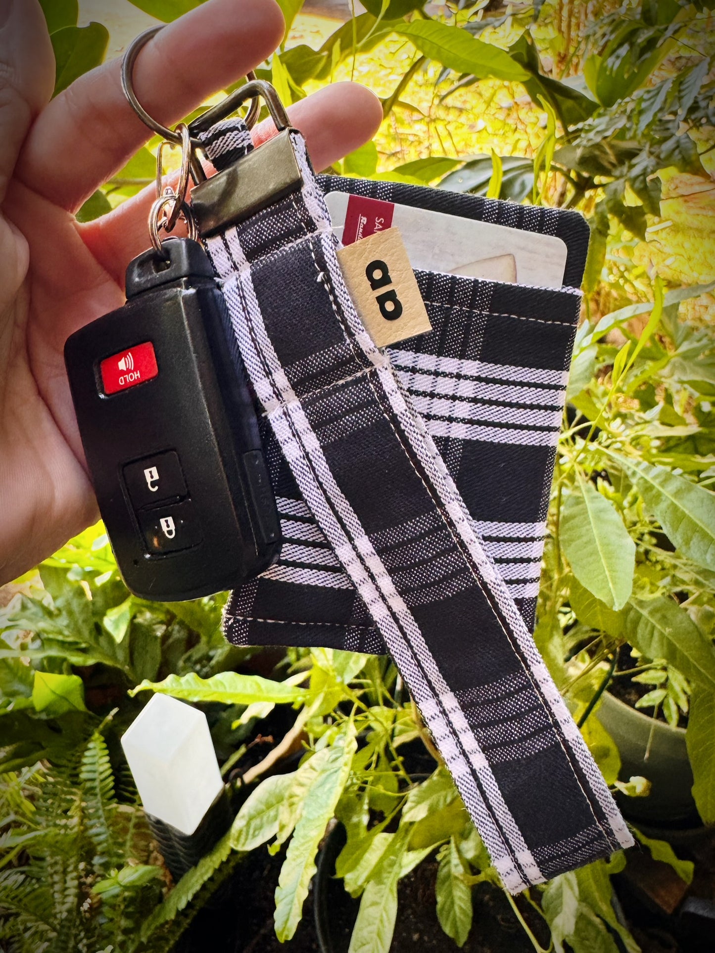 Coral Palaka key fob and pocket pouch