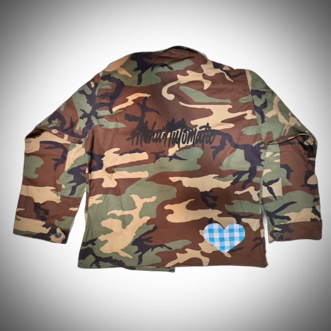 Vintage camouflage army jacket with local flare