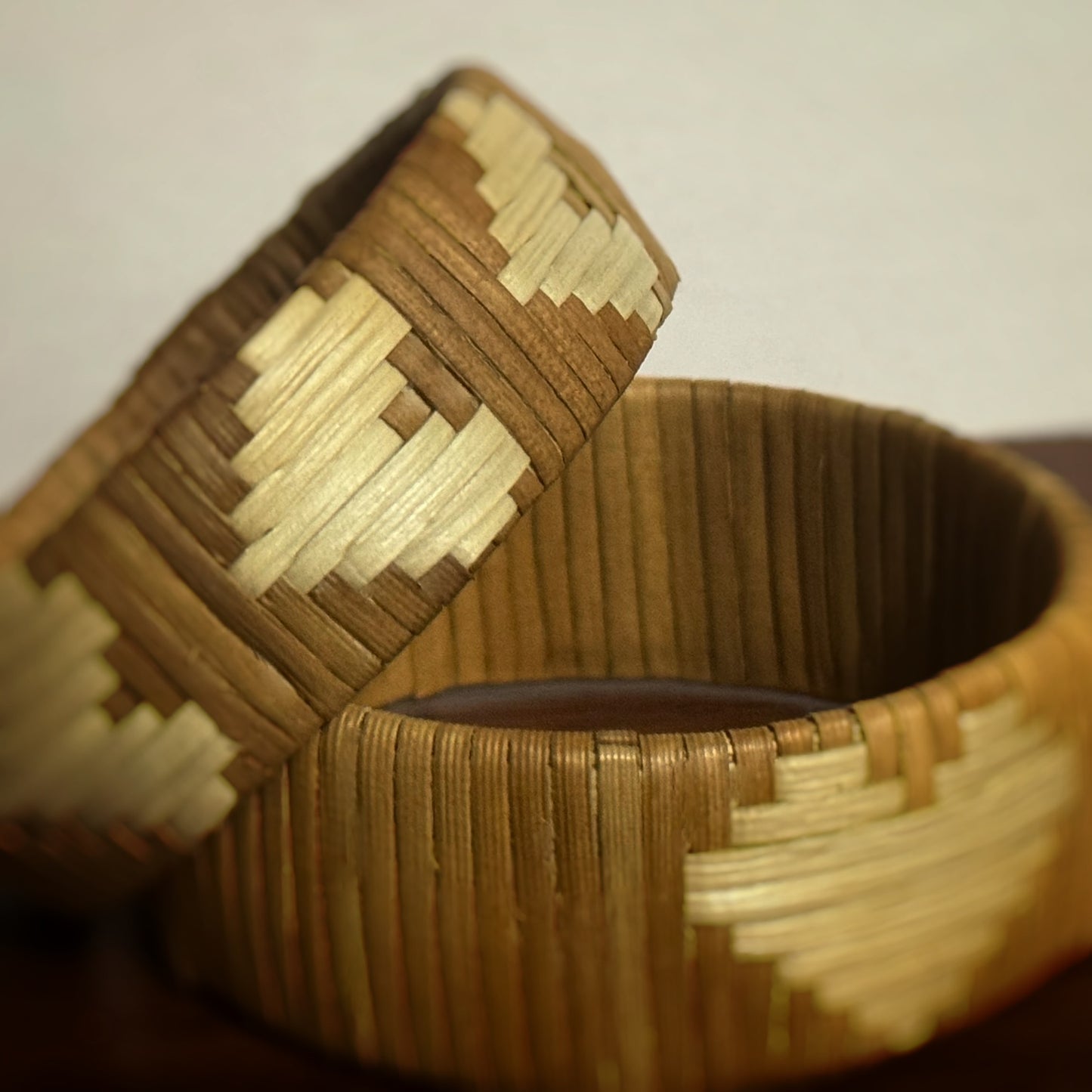 Lauhala ‘ao’ao love woven bracelet -dark