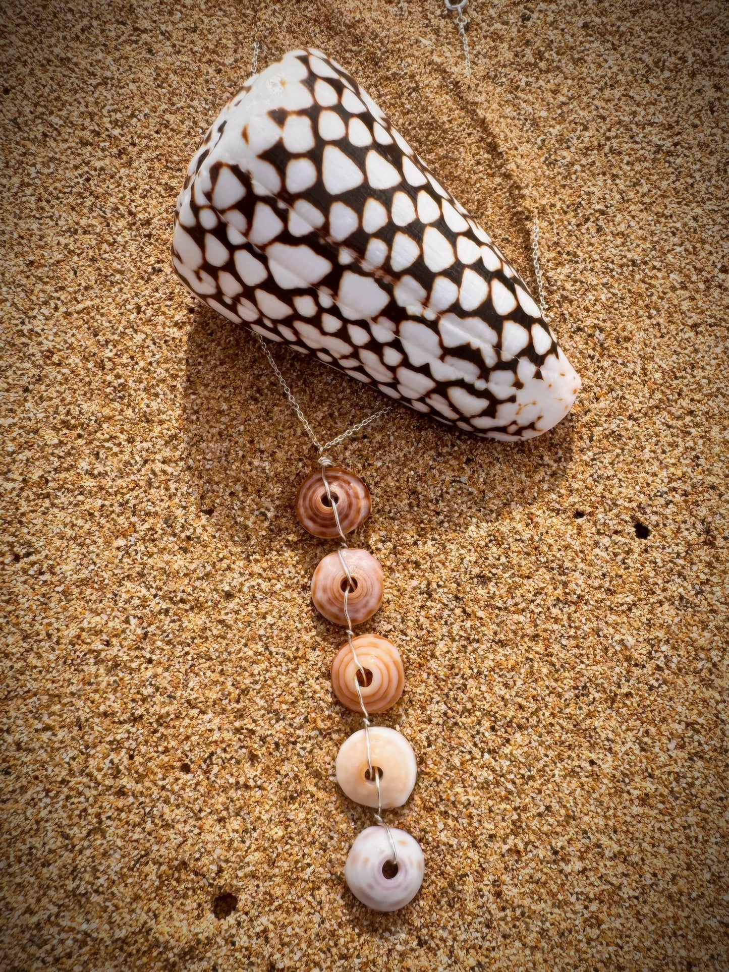 Puka seashell medley floating necklace