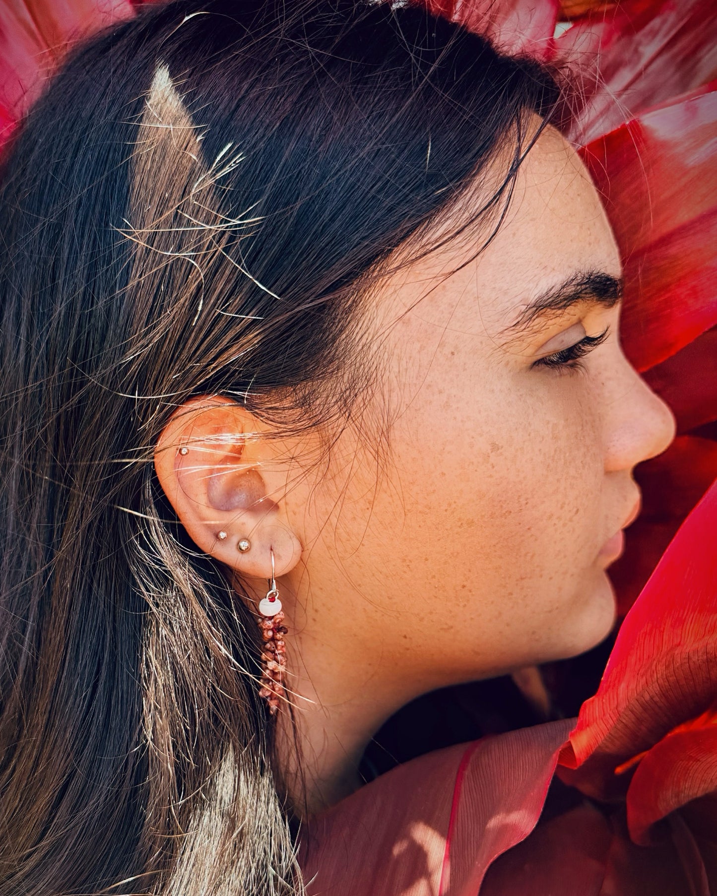 Kahelelani micro small multiple shell dangling earring