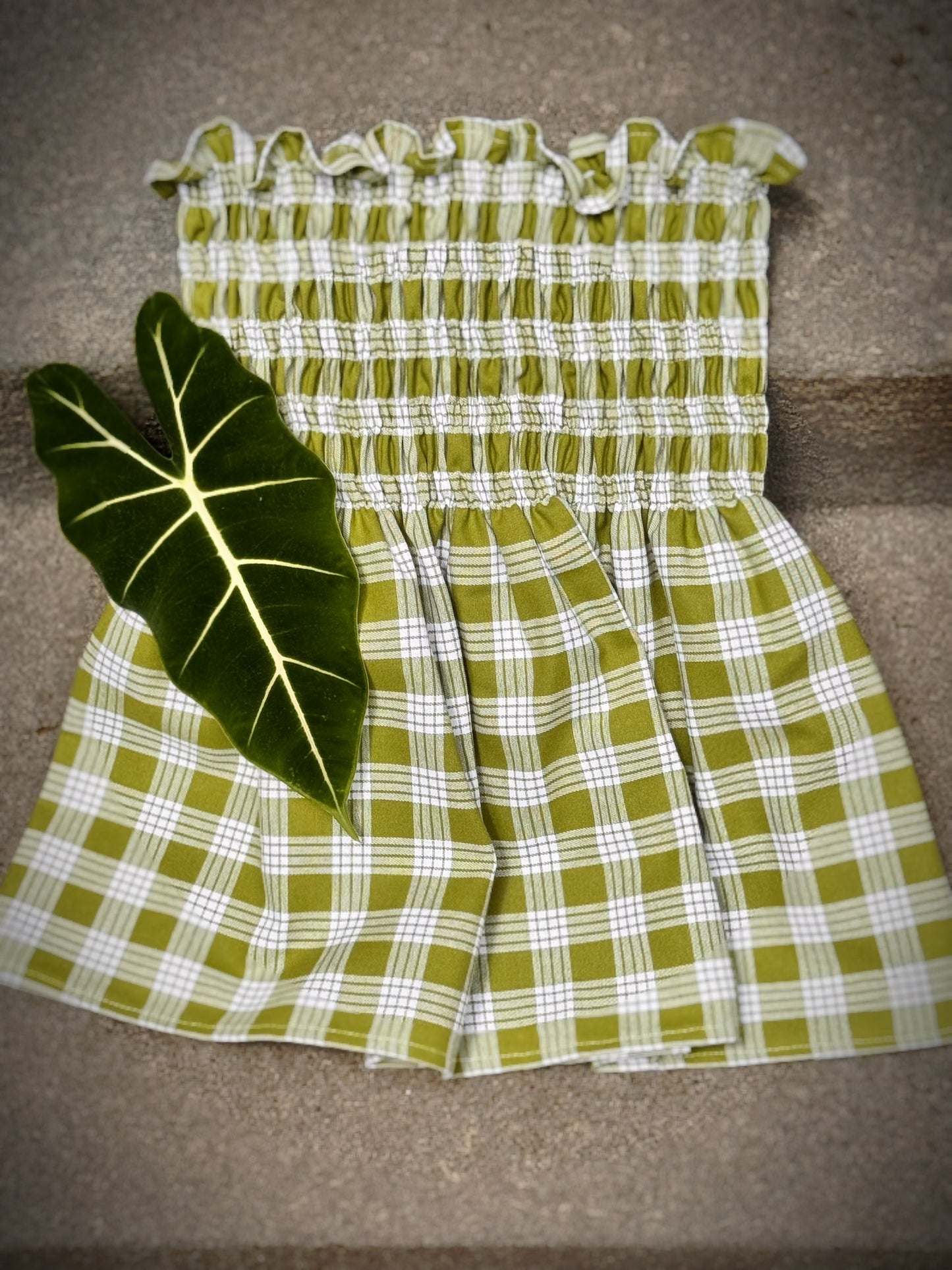 Sage green Palaka babydoll top