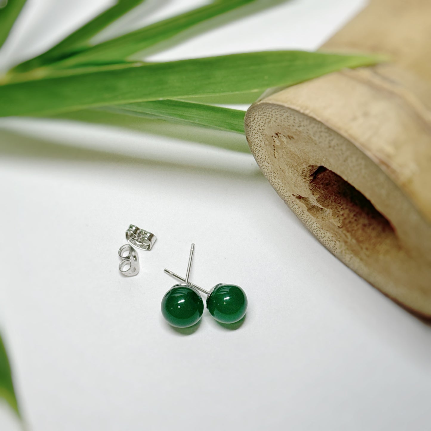 Jade stud earring