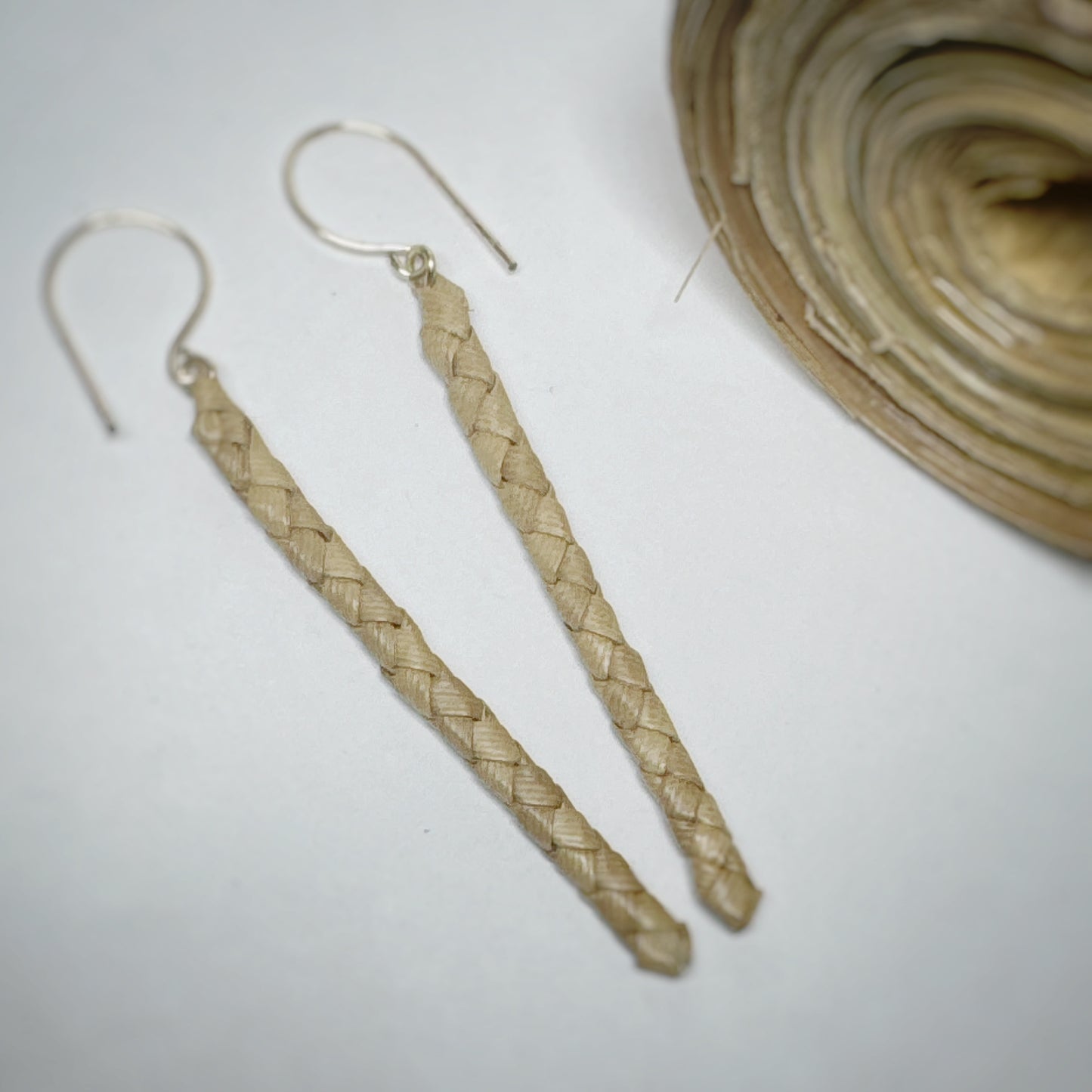 Lauhala lahi woven dangle stick earring