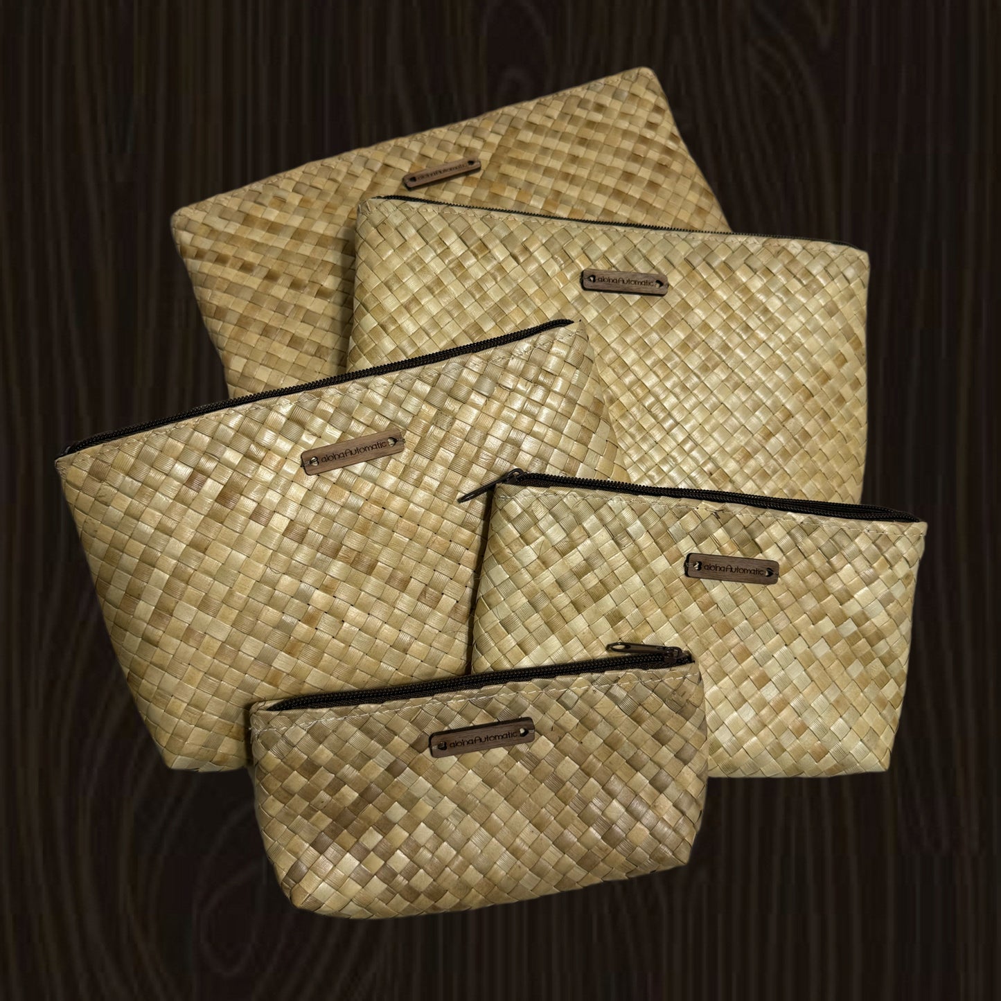Lauhala woven zipper clutch-wallet