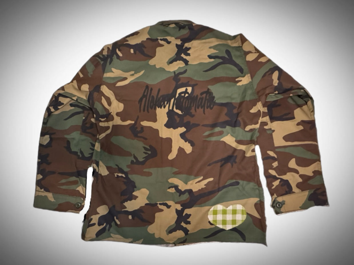 Vintage camouflage army jacket with local flare