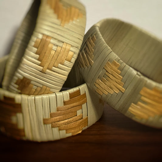 Lauhala ‘ao’ao love woven bracelet -light