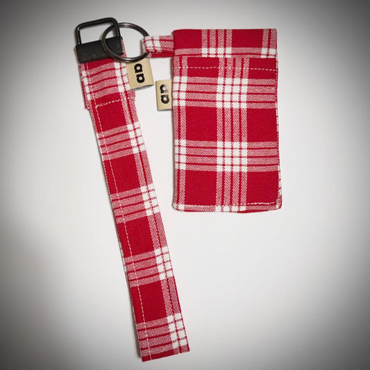 Red Palaka key fob and pocket pouch