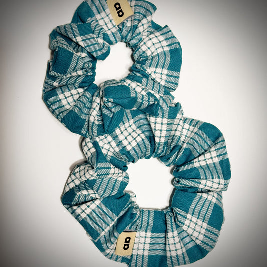 Aqua Palaka scrunchie