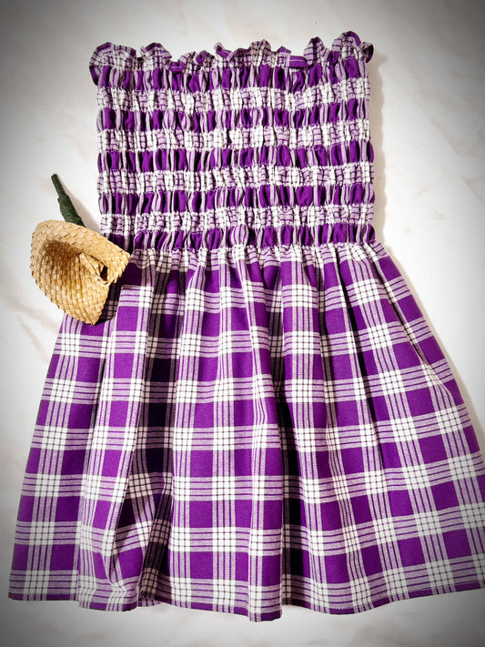 Purple Palaka babydoll top