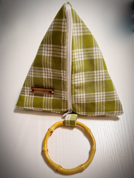 Sage Palaka triangle clutch