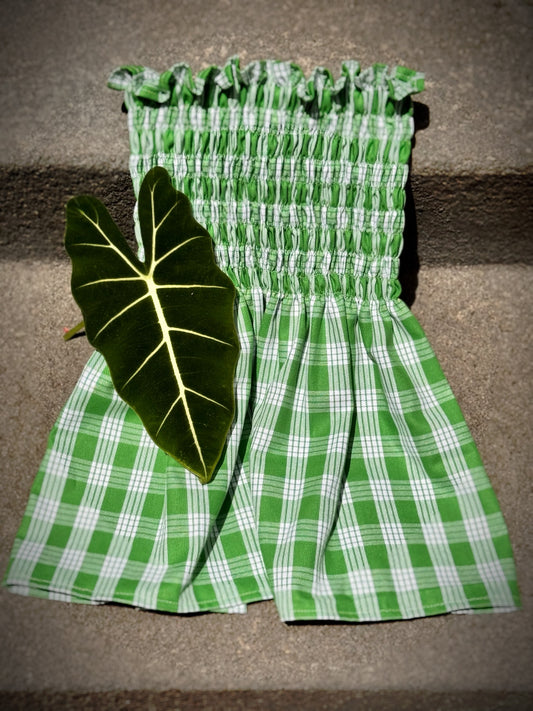 Green Palaka babydoll top