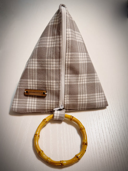 Gray Palaka triangle clutch