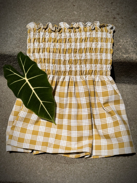 Olive green Palaka babydoll top