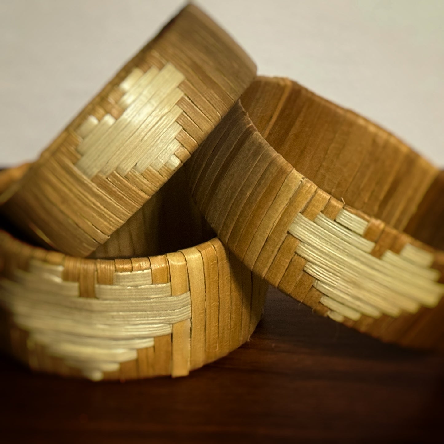 Lauhala nui love woven bracelet -dark
