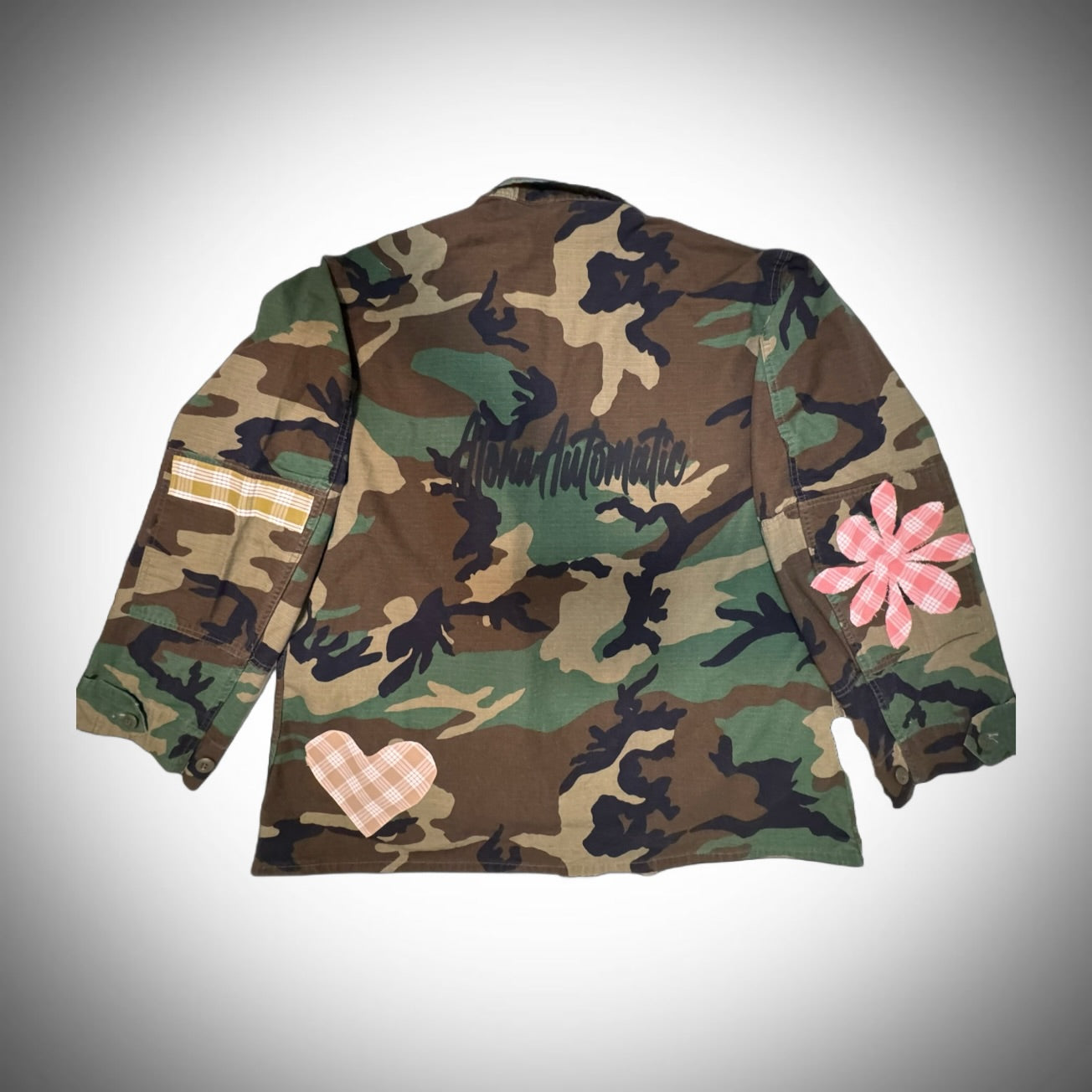 Vintage camouflage army jacket with local flare