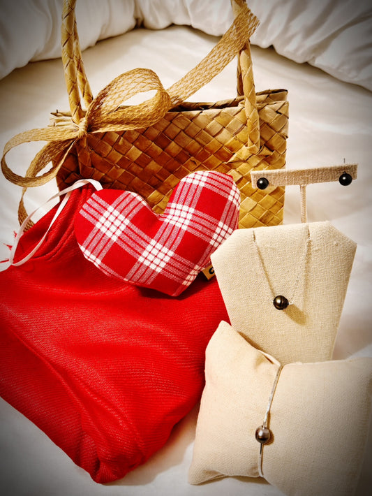 Red Palaka sterling silver Tahitian pearl gift set