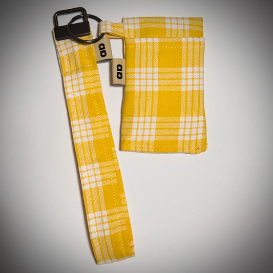 Yellow Palaka key fob and pocket pouch