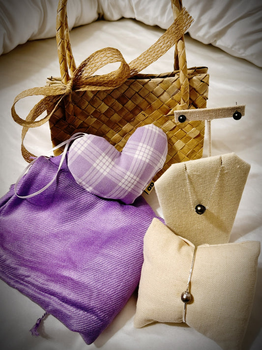 Lavender Palaka sterling silver Tahitian pearl gift set