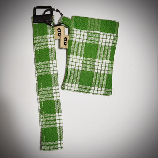 Green Palaka key fob and pocket pouch