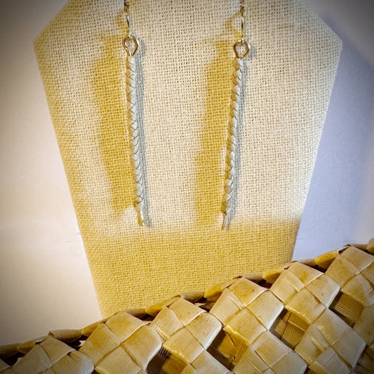 Lauhala lahi woven dangle stick earring
