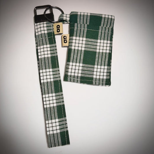 Forest green Palaka key fob and pocket pouch