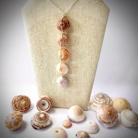 Puka seashell medley floating necklace